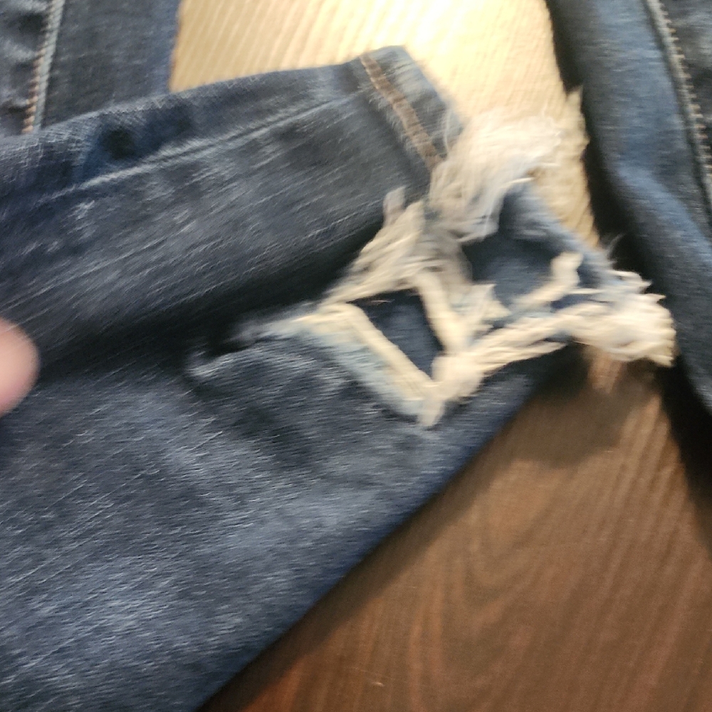 American Eagle Outfitters Ripped Blue Skinny Jeans - Picture 3 of 14